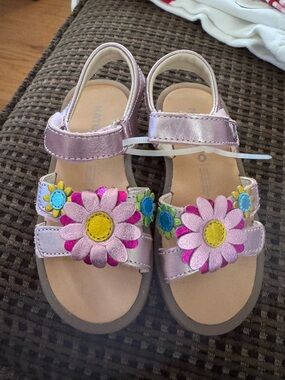 Naturino Pink Floral Girls Sandals sz 24 (7.5)